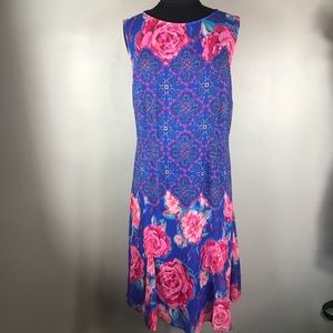 Issac mizrahi Flowers Flare Dress Size 10